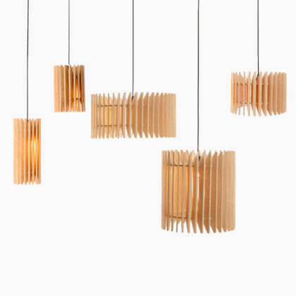 Suspension à lumière indirecte en bois naturel - JK lighting