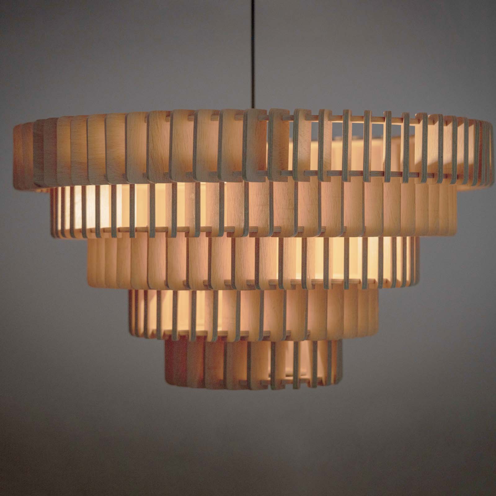 BABEL lamp 3 Lampe en bois Babel Lamp à lumière indirecte, design artisanal