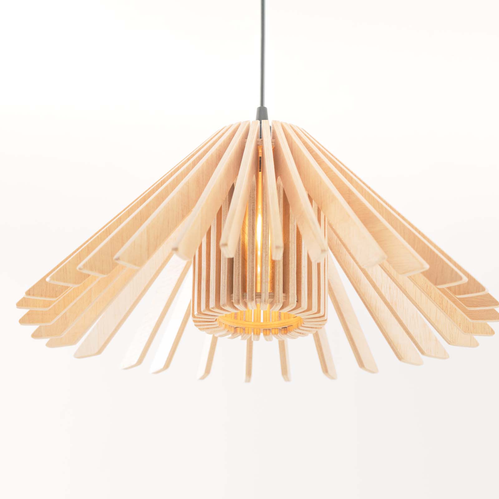 L lamps 3 Lampe conique en bois L Lamp à lumière indirecte